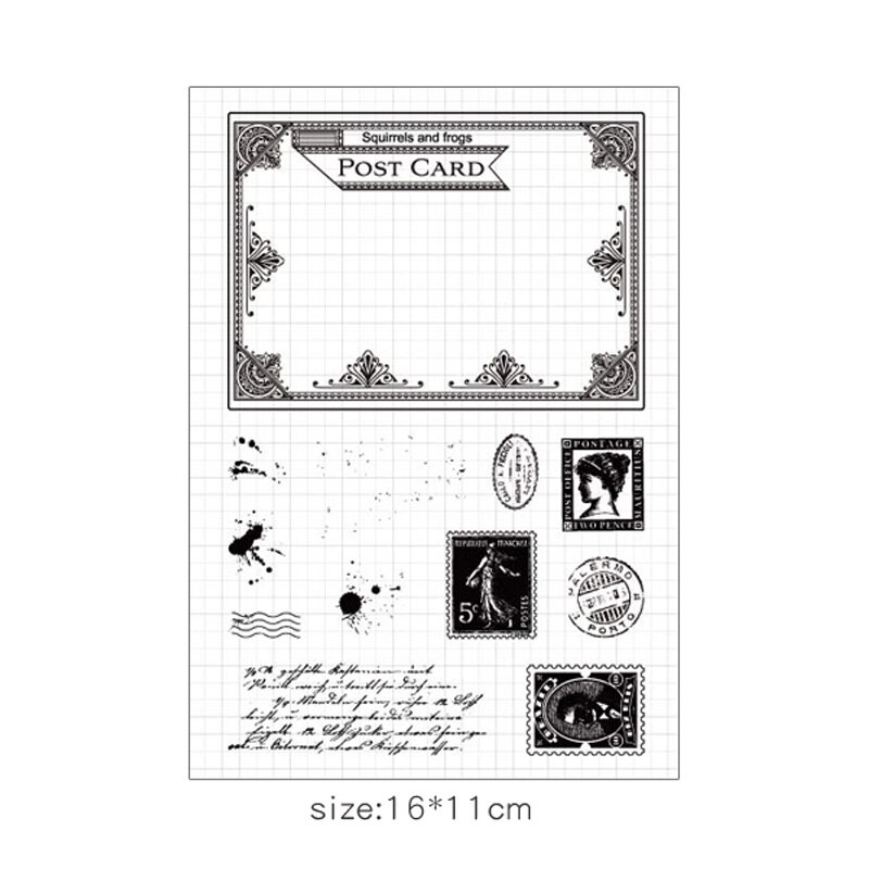 Clear Stamps Postcard Insect Transparent Silicone Stamp for DIY Scrapbooking Album Craft Decoration Rubber Stamp Stationery: White