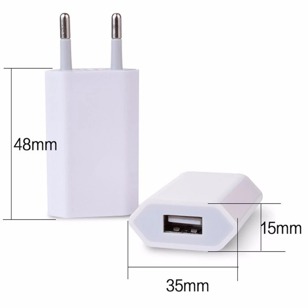 Cargador USB de pared con enchufe europeo, Cable de carga y adaptador de cargador para iPhone 5, 5S, 5C, 6, 6S, 7, 8 pines
