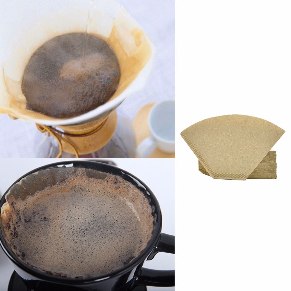 40Pcs/Set Natural Wood Pulp 101 "V" Shape Coffee Cup Filter Paper Espresso Machine Mocha Pot Strainer Sheet