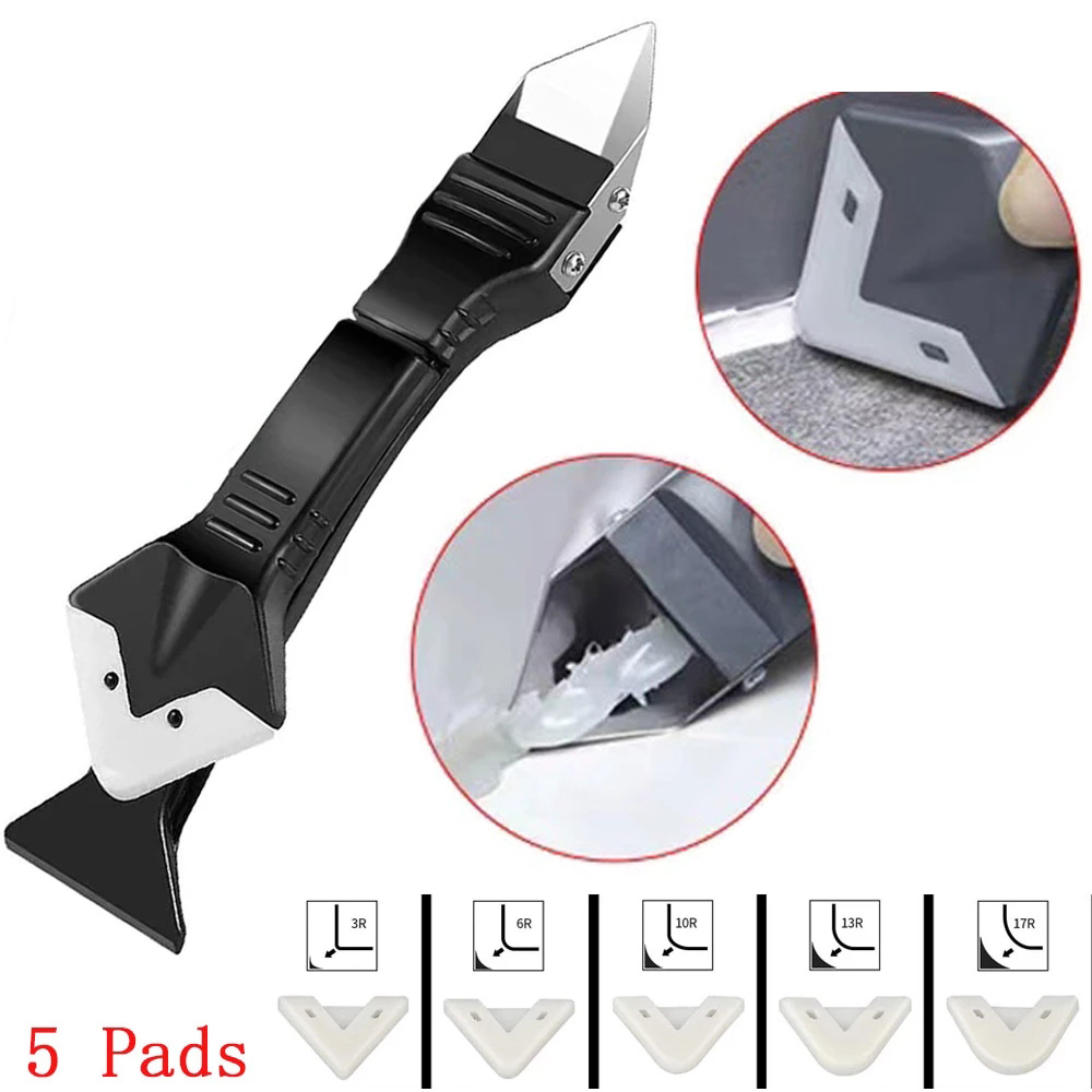 5in1 Multifunctionele Coner Breeuwen Tool Siliconen Schraper Lijm Remover Mes Hoek Schoonheid Spleet Spatel Tool Grout Schraper Kit