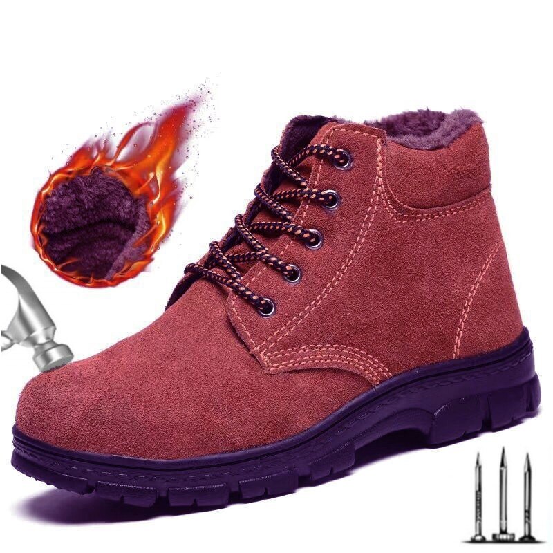 Waterproof Winter Men Boots with Fur Warm Snow Women Boots Men Work Casual Shoes Sneakers Indestructible Big Size 48