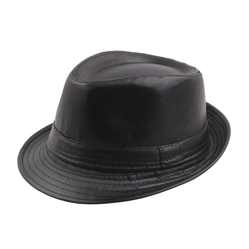 Fedora jazz hat mænd vintage forår sommer hat panama cap bowler hatte cap udendørs solhat gorro: Sort