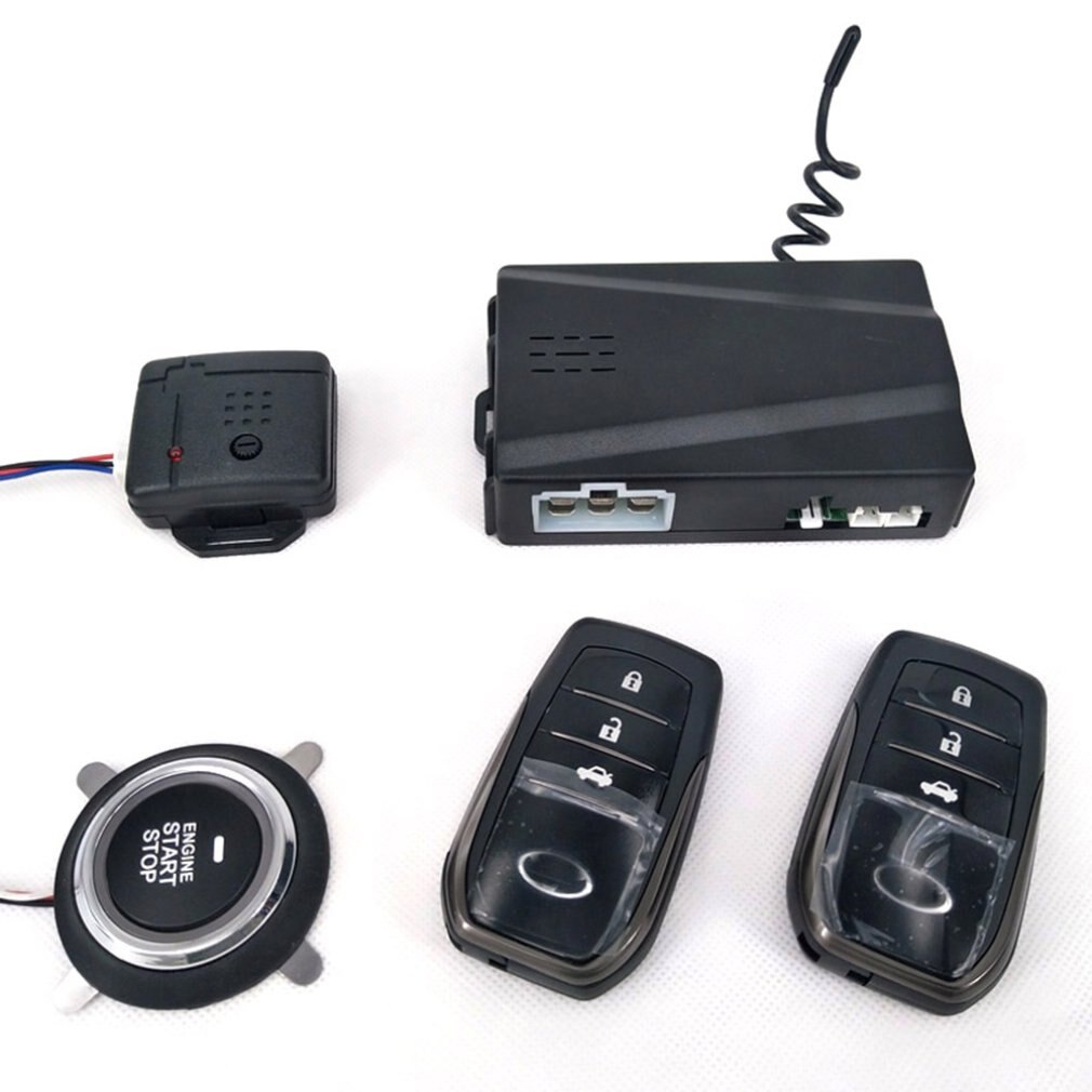 Smart Key PKE Car Alarm Passive Keyless Entry Car System Engine Start Stop Push Button Remote Starter Shock Sensor X5