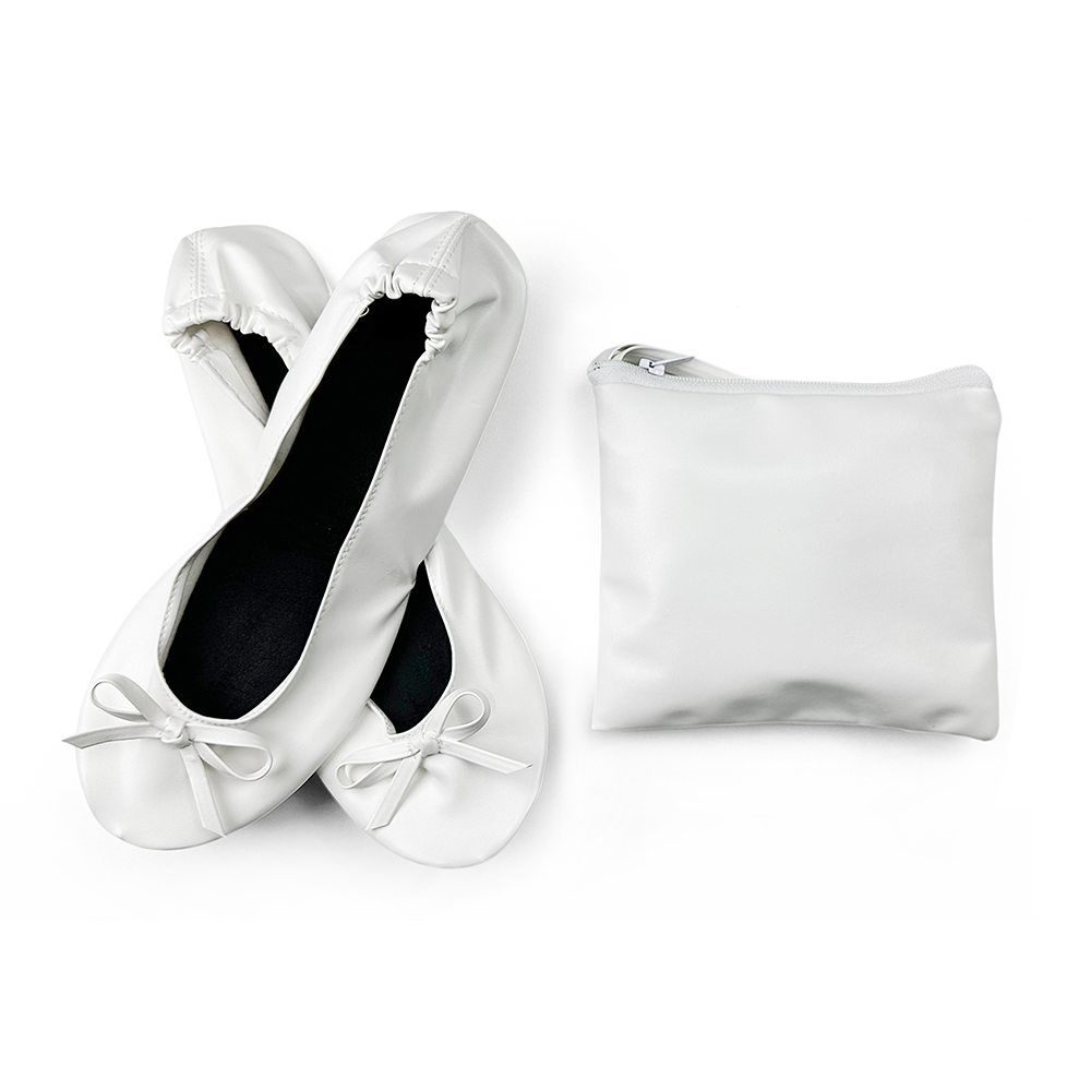 Ballerine portatili pieghevoli da donna per uso interno Pantofole arrotolabili, comode confezionate, con borsa, per matrimoni in viaggio