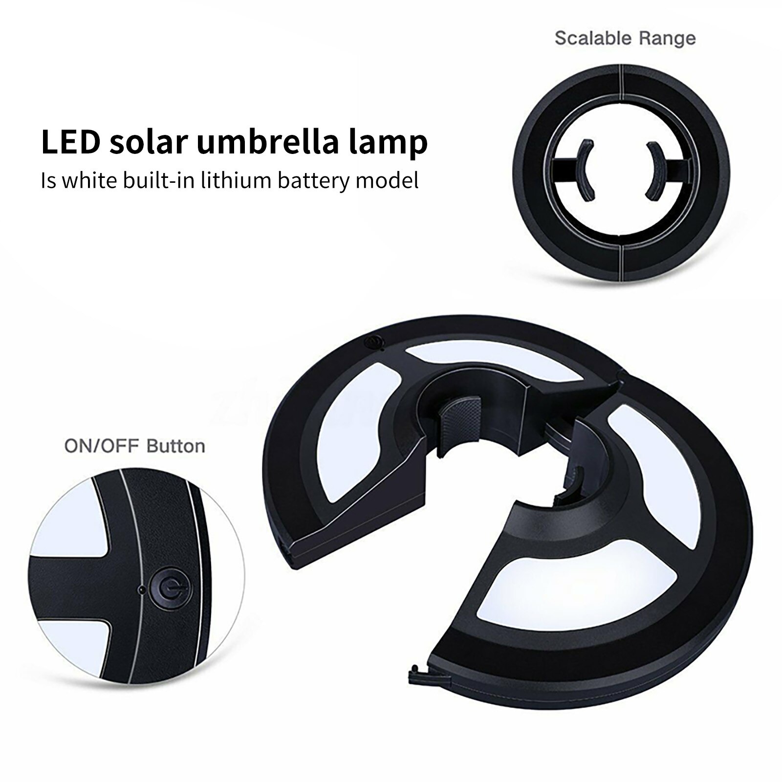 Outdoor Downlight LED Solar Flag Pole Lights Waterproof Flagpole Lamp Solar Umbrella Light Downlight Lighting