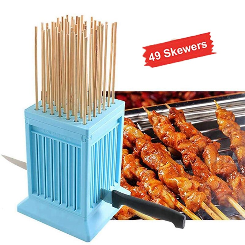 Barbecue Stringer Skewers Kebab Maker Box Machine Beef Meat Vegetable String Grill Barbecue Kitchen Accessories BBQ Gadget