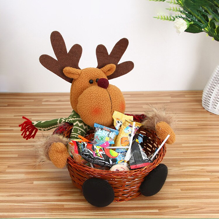 22*22Cm Kerst Snoep Mand Fruitmand Kerstmis Versieren Kinderen Verpakking: Elk