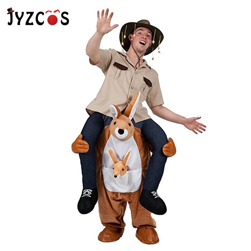 JYZCOS Ride On Kangaroo Costume Ride on Me Mascot Costume Animal Cosplay Party Novelty Pants Toys for Purim Halloween Christmas