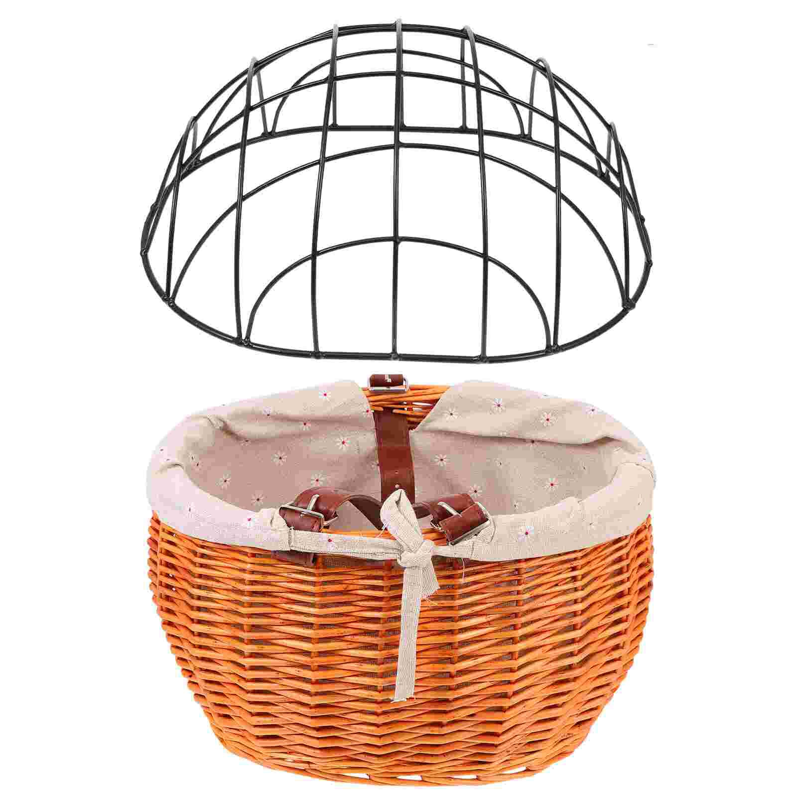 1PC Pet Cat Dog Bike Basket Wicker Woven Bike Shopping Basket for Books Bike Toys Pet