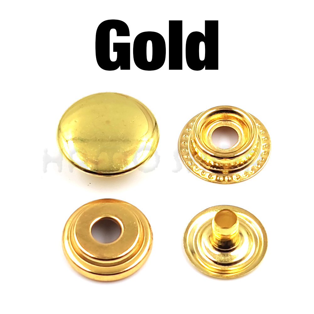 25Sets 100pcs 203/201 Metal Snap Fasteners Snaps Button Press Studs Sewing Button For DIY Clothes Garment Bag Shoes Leathercraft: 4# / Antique Brass