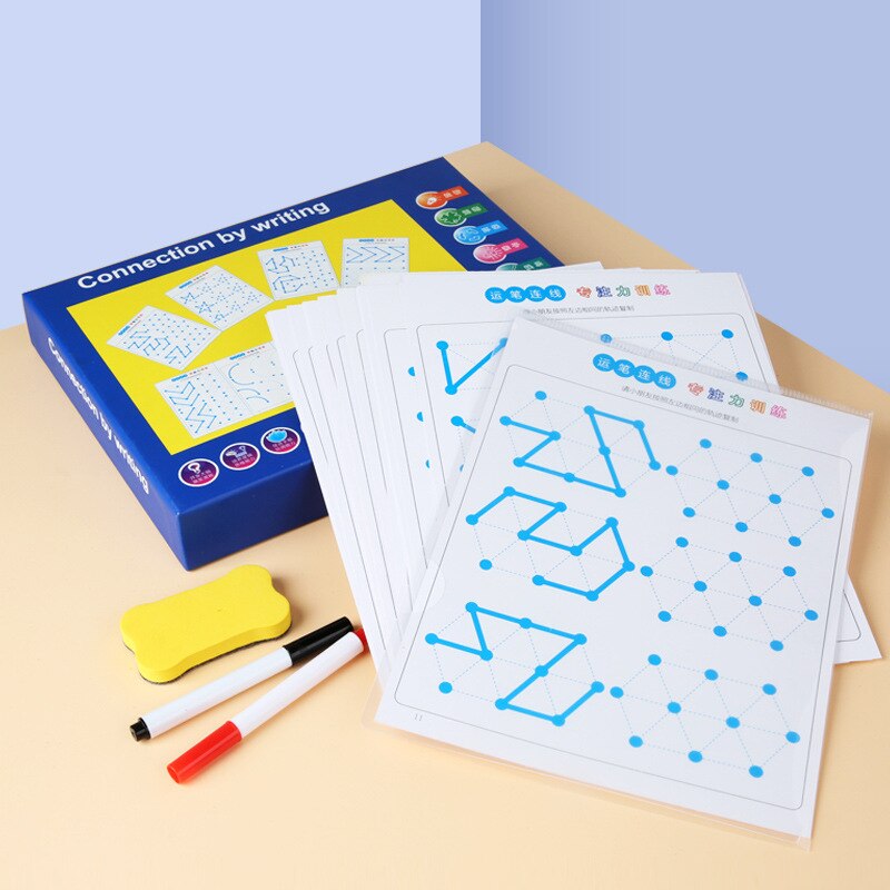 Children Visual Tracking Connection Training Hand-eye Coordination Control Pen Training Drawing Point Connection Eductional Toys