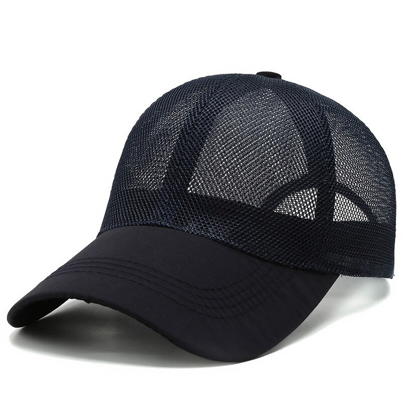 Degli uomini di Estate Traspirante Protezione Della Maglia di sport di modo Cappellini Da Baseball Protezione Solare Esterna Cappello A Secco Veloce cappelli cappelli di snapback gorras: Blu Navy