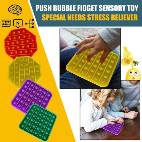 Push pop Bubble Fidget Sensory Toy Stress Relief for Homeschool and Office for Kid Adult SUB