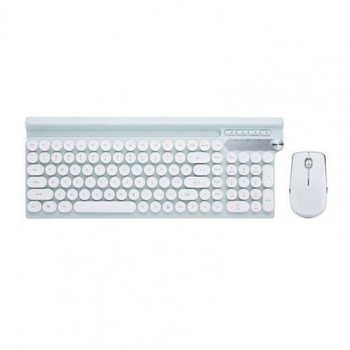 Rechargeable Wireless Bluetooth Gaming Keyboard And Mouse Set. 102 Keys Mute Cute And Ultra-thin, Suitable For Home Office Games: Cyan