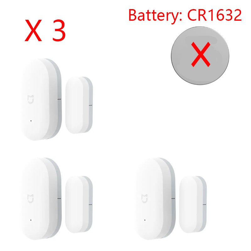 Medfølgende opprinnelig xiaomi mijia intelligent mini dørvindussensor lommestørrelse smarthus automatiske lys til mihome app: 3 stk uten batteri