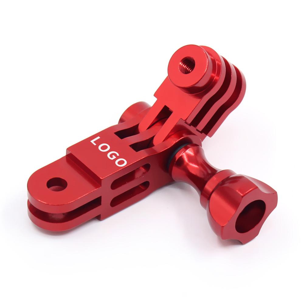 Adaptador de montaje de brazo pivotante ajustable de aluminio CNC para GoPro Hero 8, 7, 6, 5, 4, DJI, OSMO Action, SJCAM, YI, Eken: Red Custom logo