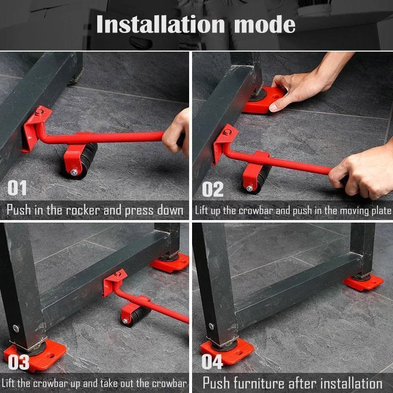 Heavy Furniture Roller Move Tools Multifunctional Heavy Object Moving Pulley Easy to Operate Material Handling Tools LXY9