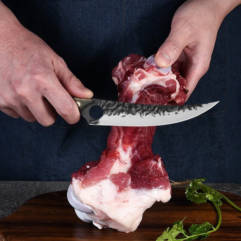 Kitchen Chef Knife Meat Cleaver Hunting Knife Forged Stainless Steel Knife Vegetables Slice Kitchen Boning Knife