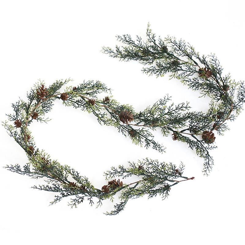 120cm(47.24in)  jul krans dekorative naturtro frostet fyr krans kunstig krans simulering fyr gren til fest: 3
