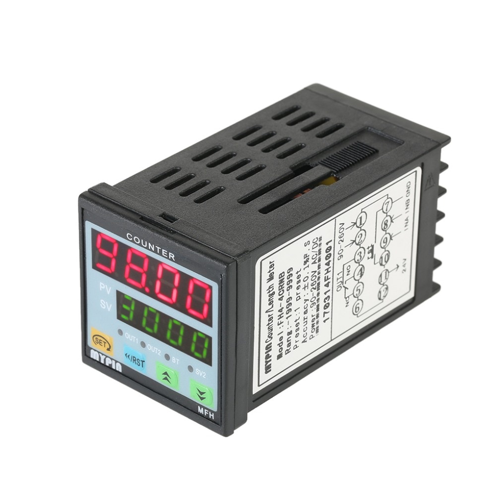 Multi-purpose Preset 4 Digital Counter Intelligent 90-265V AC/DC Length Counter Length Meter Machine Relay Output PNP NPN