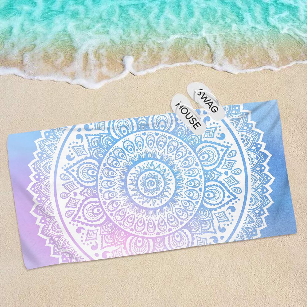 70*140 Boho Mandala Surf Poncho Microfiber Badhanddoek Strand Handdoeken Snel Droog Strand Mat Volwassen Strand Handdoeken Vrouwen bloemen Cover Ups: ST-XCMTL01-18