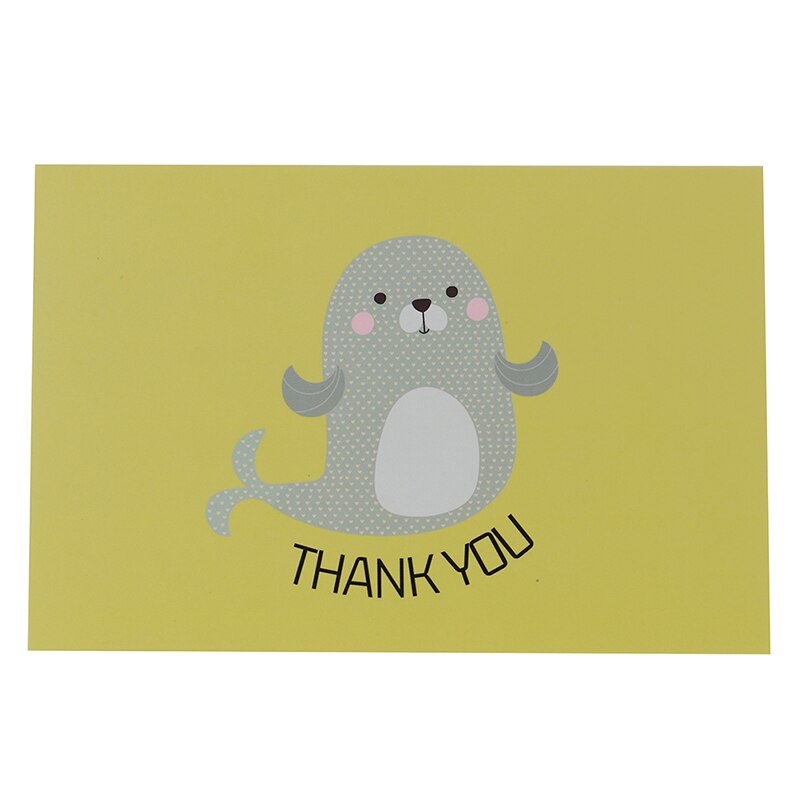6pcs/set Thank You Cards Birthday Card Note Cards With Envelopes For Kids