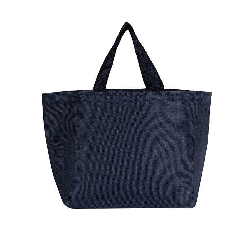 Verdikte Unisex Effen Kleur Draagbare Lunch Tas Oxford Doek Isolatie Koeltas Outdoor Lunch Tas Picknick Tas: Blue