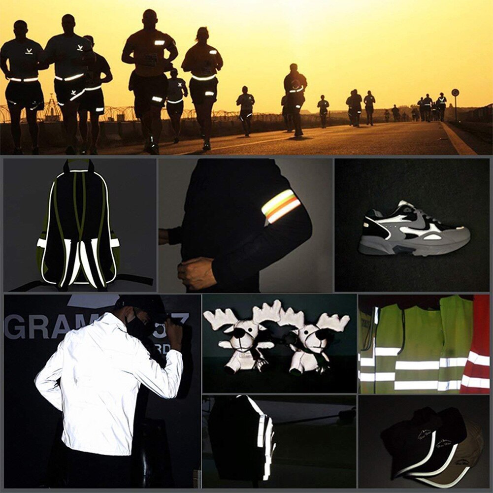 Warning Luggage Ribbon Sewing Reflective Clothes Strip Safety Florescent Tape
