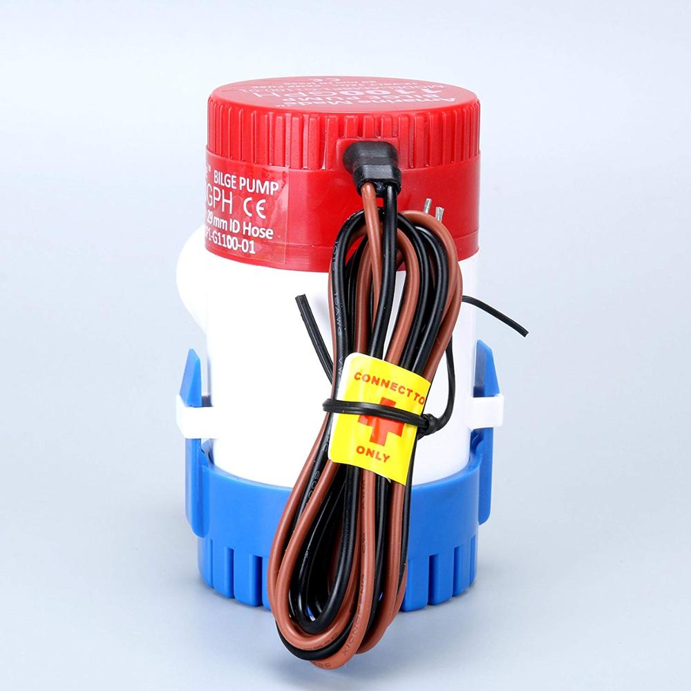 12v 1100 gph marine boot niet-automatische dompelbare lenspomp 3/4 "slang