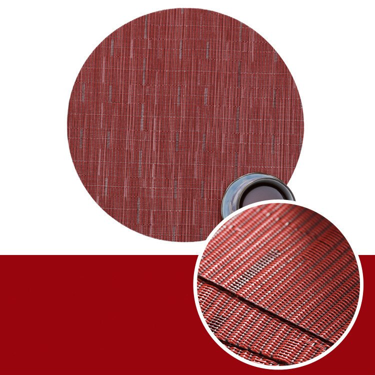 Keukenaccessoires plastic tafel placemats kom kerstmat beker onderzetters set rond geweven pvc isolatiemat pot koffie eetkamer: Weefmat 15