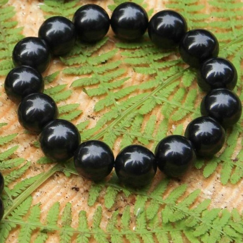 Shungite bracelet from Russia different styles polished EMF protection root chakra healing and cleaning bracelet: A-10CM