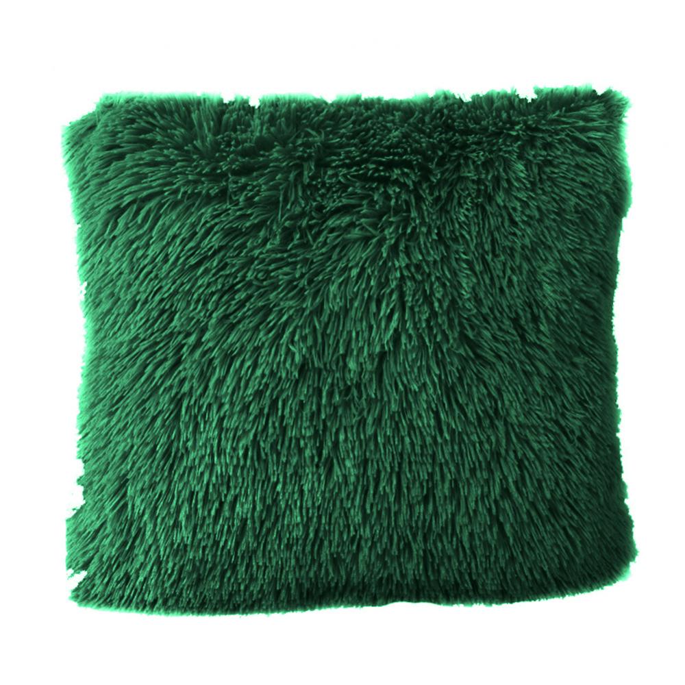 Coussin moelleux couverture douce taie d'oreiller jeter maison lit canapé voiture décoration fausse fourrure peluche housse de coussin canapé décor 43*43 cm: Bleu marine
