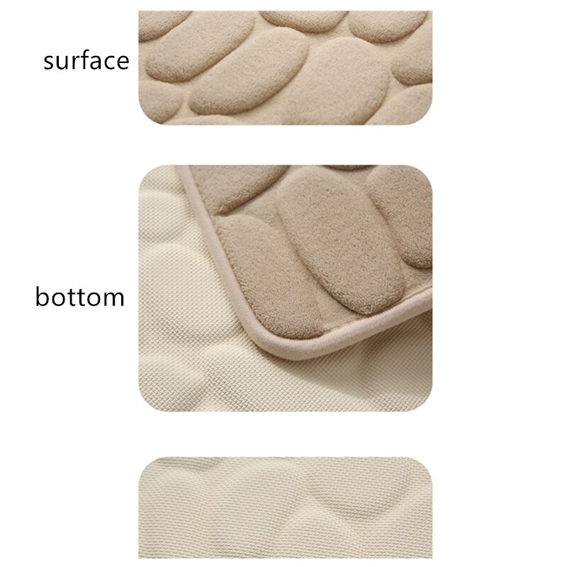Alfombrilla de adoquines en relieve para baño, alfombra antideslizante para el suelo del baño, de espuma viscoelástica gruesa