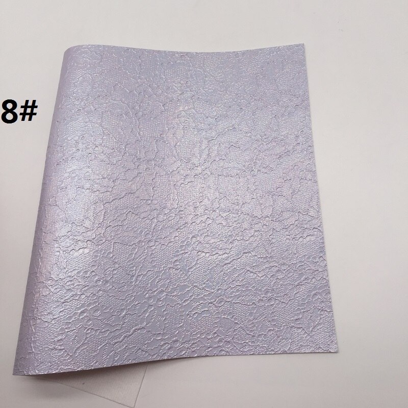 1PC 21X29CM Lace Embossed Faux Leather Fabric, Synthetic Leather Sheets, PU Leather For Making Bows LEOsyntheticoDIY T327A: 8