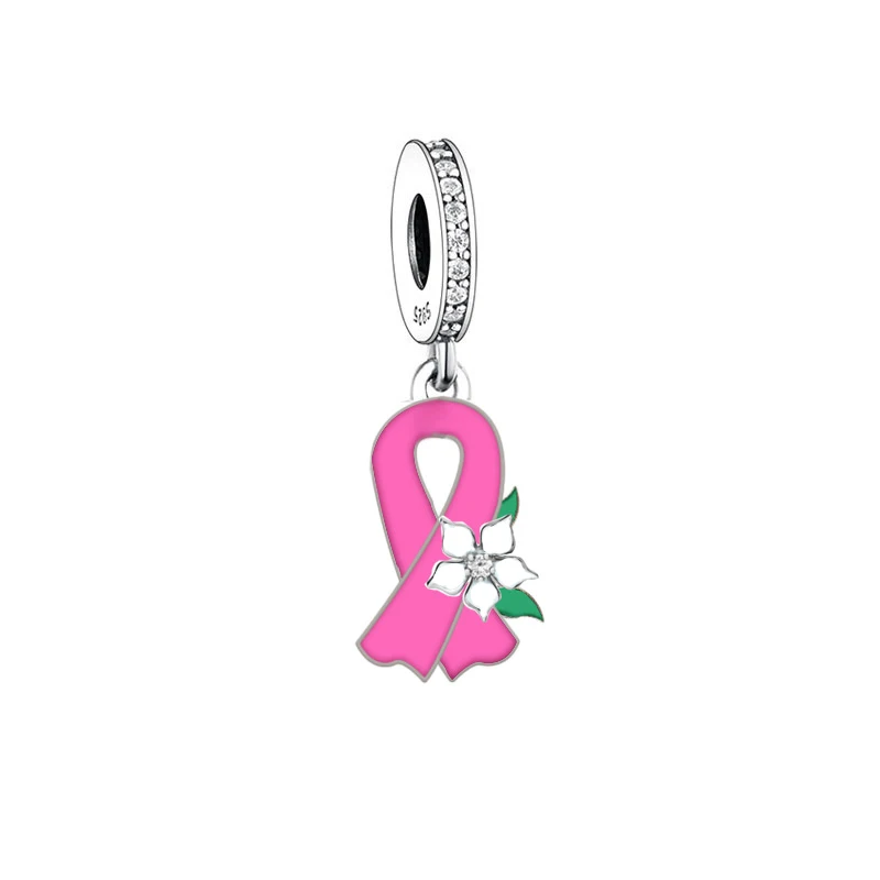 FC Jewelry – Bracelet à breloques Original en argent 925, gant de boxe, combat du Cancer du sein, perle de sensibilisation pour la fabrication de Berloque: BLEU CIEL