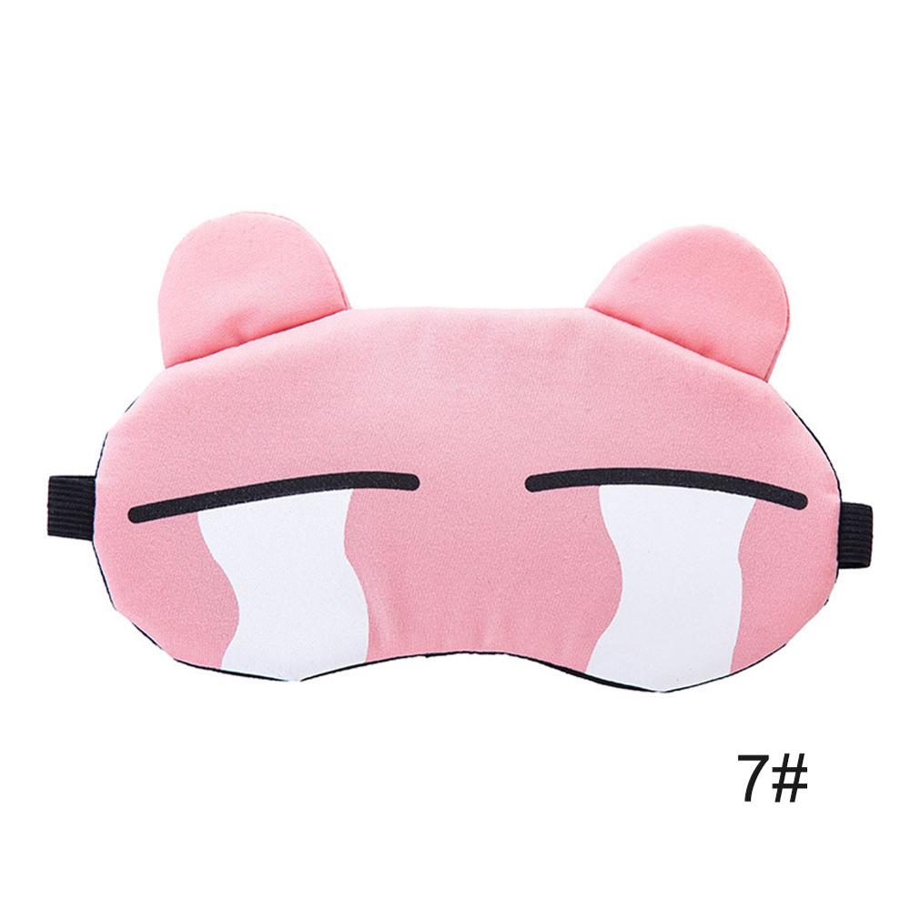 1pc Cute Cartoon Expression Eye Mask Soft Funny Sleeping Mask Cover Travel Relax Eye Band Eyepatch Aid Kids Protective Blindfold: 7
