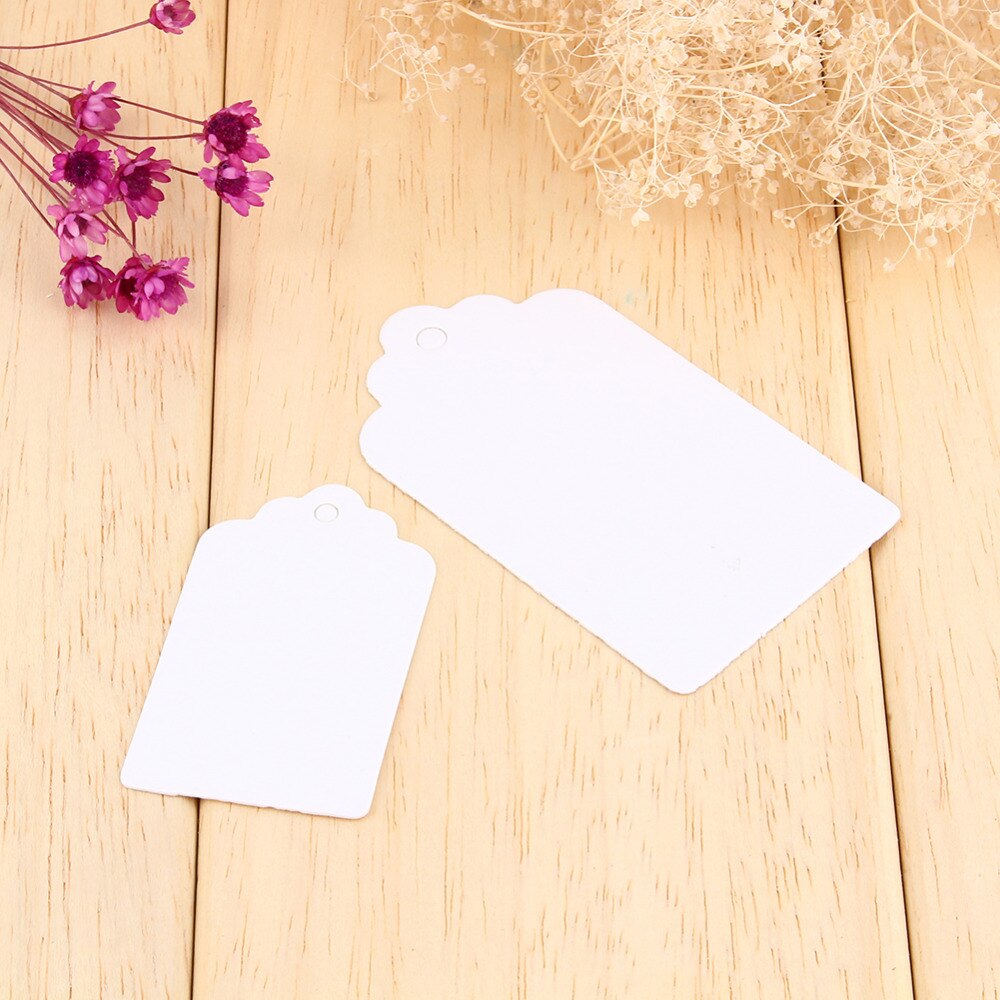 100pcs Paper Tags Kraft Paper Tag Head Label Festival Note DIY Blank Price Hang Tag Birthday Wedding Party Paper Cards Tag