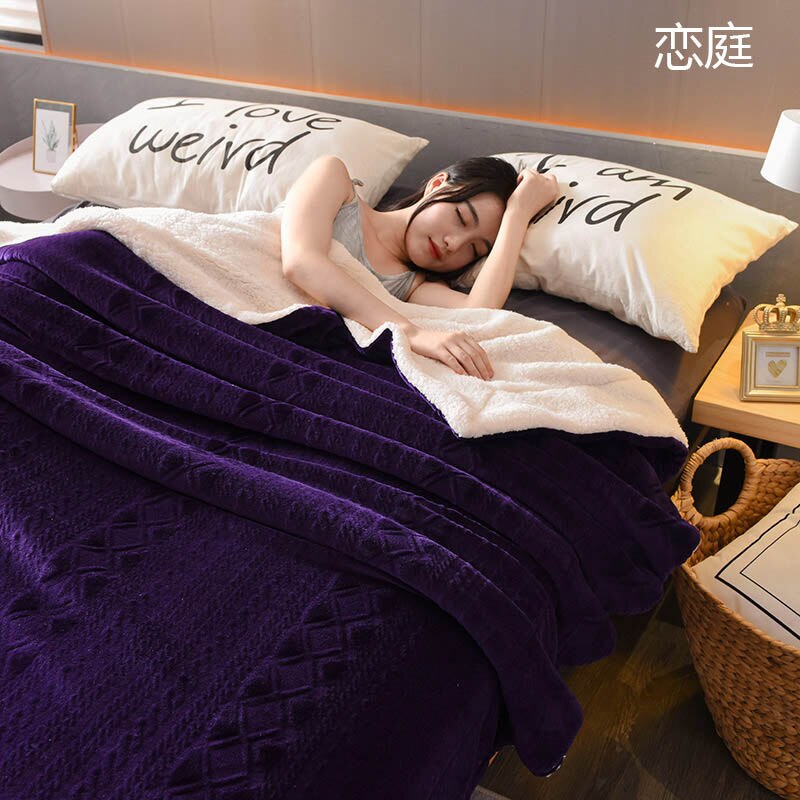 Flanellen Deken Effen Winter Worp Deken Sofa/Bed/Vliegtuig Reizen Dikke Deken Kleur Sprei Super Warme Zachte