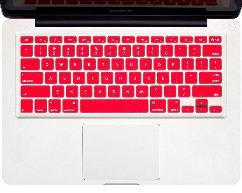 Siliconen Toetsenbord Cover Voor Apple Macbook pro 13 "13.3'' A1278 Unibody MC700 MC724 tot late 13.3 inch ONS: red