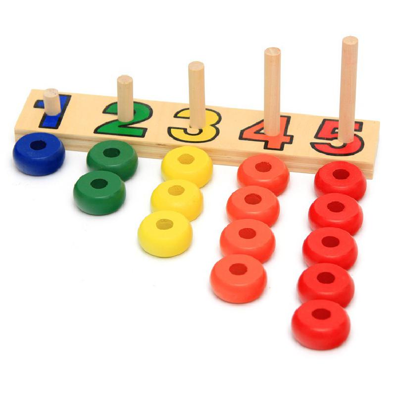 Montessori geometry set tower educazione precoce supporti didattici set di colori di blocchi di colonne giocattoli di illuminazione geometrica in legno