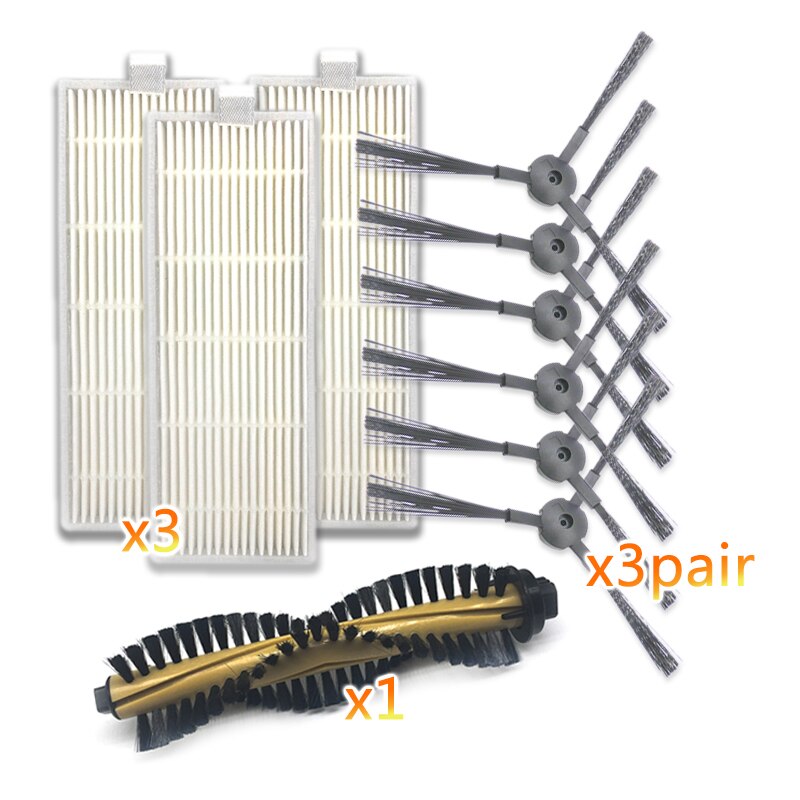 Sweeping Robot Vacuum Cleaner Spare parts for Ilife A4 Household Accessories Replacement Main Side Brush Hepa Filter Main brush: 03
