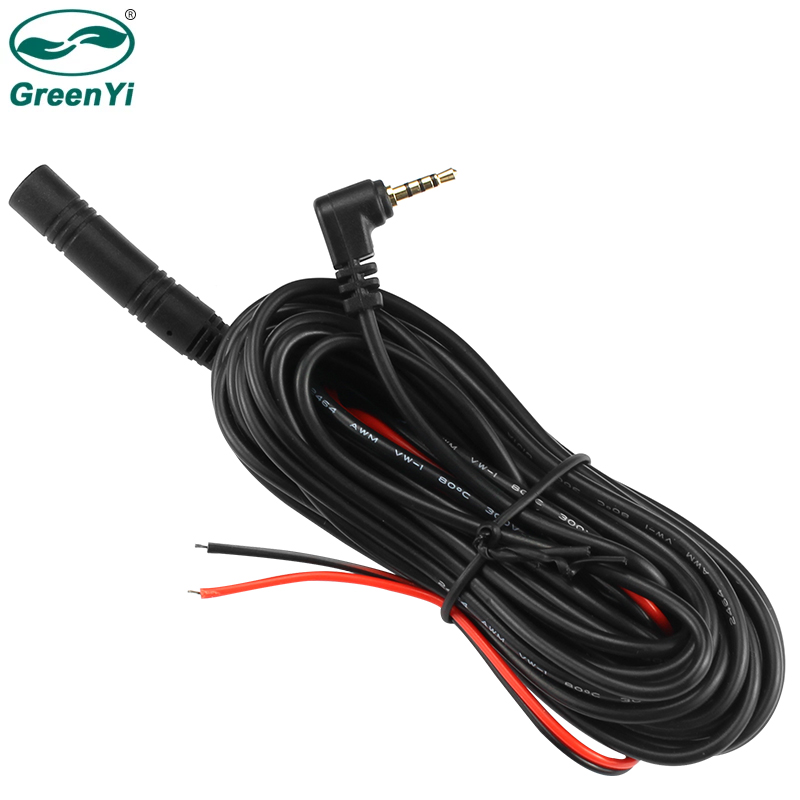GreenYi 5,5 M 2,5mm conector TRRS Jack a Cable de extensión de vídeo de 4 pines para camión/ventilador cámara DVR de coche cámara de marcha atrás