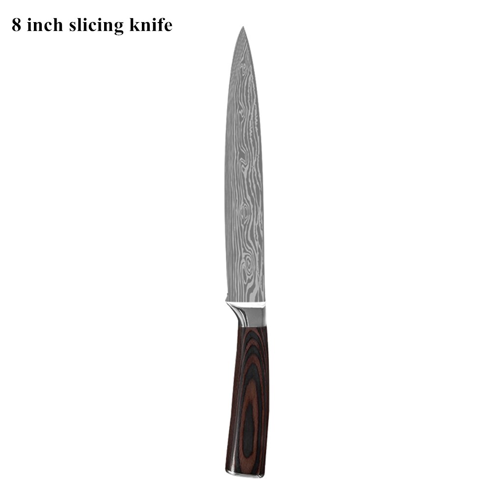 Keukenmessen Set Koksmes High Carbon Rvs Santoku Mes Sharp Hakmes Vleesmes Beste Keuze Voor Keuken: J 8 slicing knife