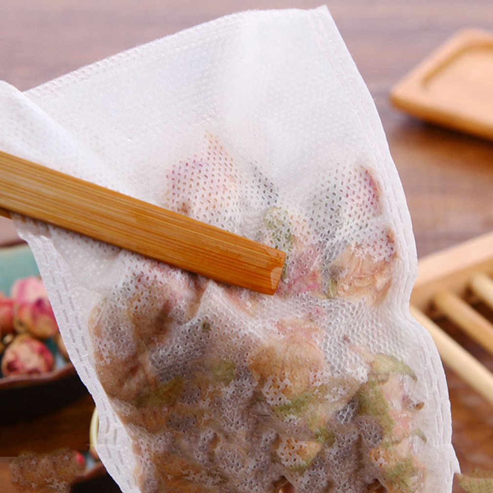Sachet à thé vide avec ficelle à dessin, pour herbes, 100 pièces, pochette ample pour sac à thé