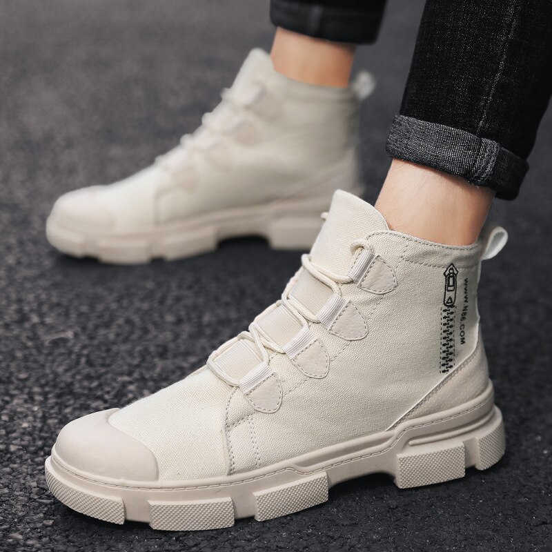 Martin boots höst- och vintertrend herrstövel i koreansk stil arbetsskor england högtopp casual canvasstövel