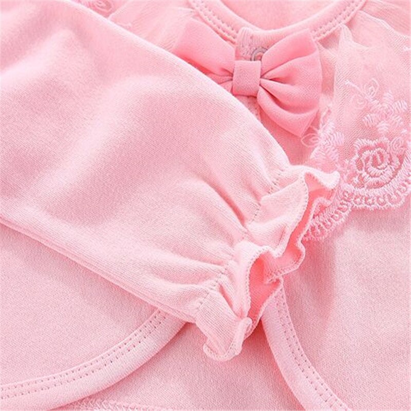 Lawadka-manteau bébé fille 100% coton | Manteau princesse en dentelle, avec nœud, tenue de fête d'anniversaire, pour -né, pour mariage