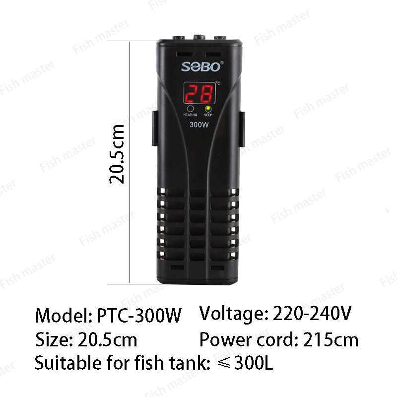 Fish tank heating rods PTC heating rods to cut off the water and power off the constant temperature aquarium frequency heater: SOBO PTC 300W / AU adapter plug