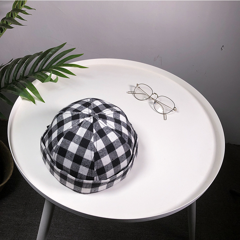 Stijl roosters katoen lente zomer dames heren pompoen baret franse kunstenaar beanie veelkleurige beanie