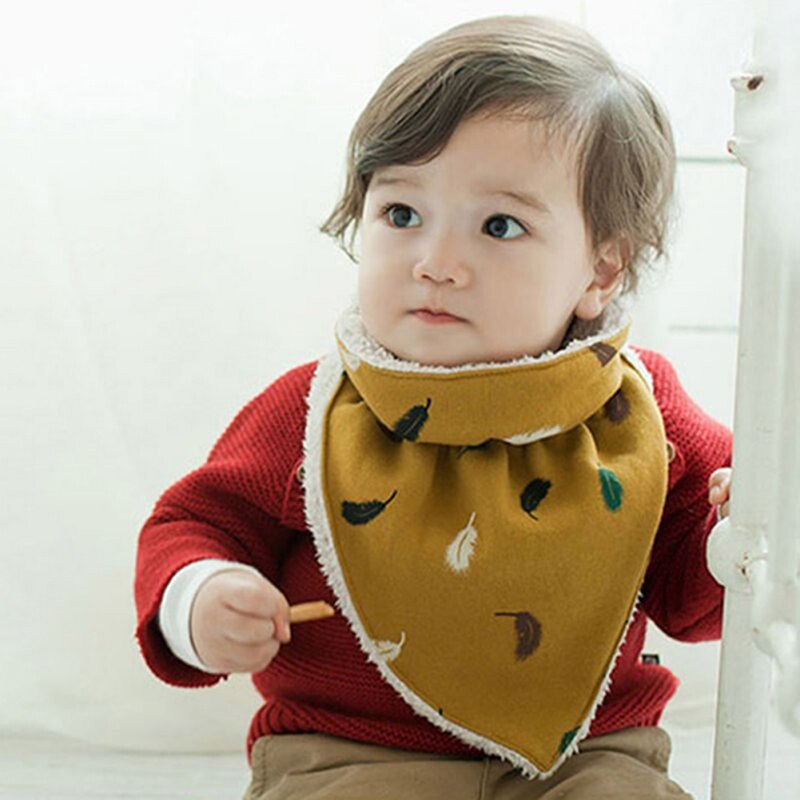 Baby Thick Warm Triangle Scarf Saliva Towel Feeding Bib Toddler Soft Burp Cloths Infant Winter