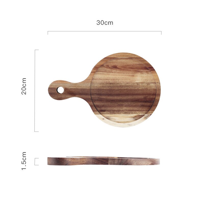 Kinglang acaciahouten pizzaplaat, westerse sushi steakplaat, restauranttaartdisplay: Hout s